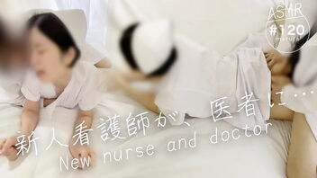Muddy conversing doctor and nurse have sex on the patient's bed