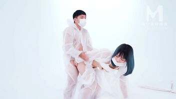 Asian cutie gets nasty while self-isolate during the pandemic in tight fuckbox act